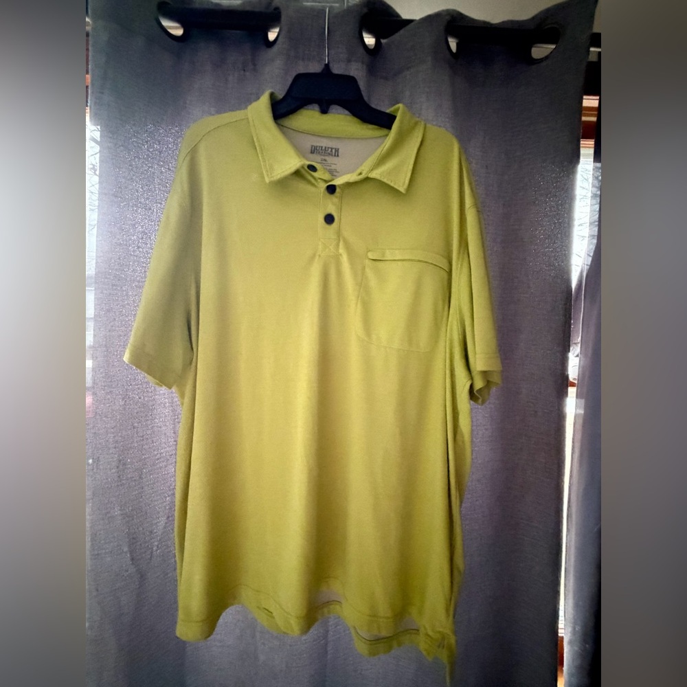 Deluth Men’s Lime Green Polo Shirt with Chest Pocket
